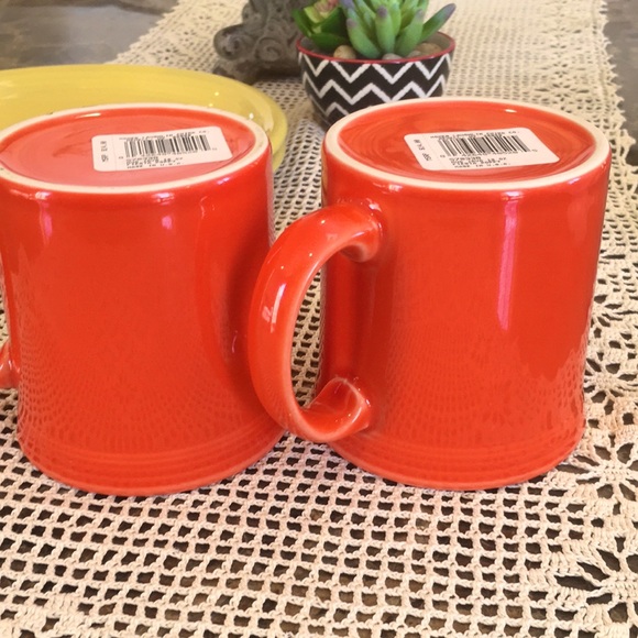 2 Fiesta Dinnerware Poppy Java Mugs Lead-Free Coffee Tea Chocolate Mugs 12 oz - Picture 7 of 8